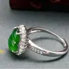 Jadeíta Birmana Natural Grado A Verde Brillante Calabaza de Alto Nivel Incrustada en Plata para Hombres y Mujeres, Nuevo Estilo Chino, Estilos Diversos, Artículo 9162