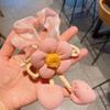 Cuerda de Flor Tejida para el Cabello de Niñas con Bola, Goma para el Pelo Estilo Intestino Grueso, Cuerda para Cola de Caballo Estilo Bosque, Dulces Accesorios para el Cabello para Niñas