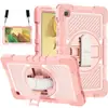 Aplicável à Samsung Tab A7 Lite T220 capa de tablet com alça de cor contrastante e suporte giratório A7 capa protetora resistente a quedas