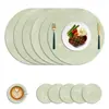 Jogo americano PU transfronteiriço, tapete de mesa redondo, à prova d'água, lavável, resistente ao calor, adequado para isolamento de mesa de jantar de cozinha doméstica interna e externa