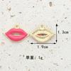 Accesorios de joyería DIY, colgante de aleación de aceite en forma de gota, flor de cinco pétalos, lápiz labial de amor, collar, pulsera, colgante, llavero