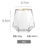 Taza de leche con forma de diamante de seis lados, creativa, de vidrio resistente al calor, color manzana verde, galvanizada, taza de té, barra de Phnom Penh