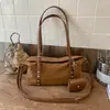Bolsa Tote Retro Melanoid de Gran Capacidad para Mujer Bolso de Hombro con Solapa de Remaches Bolso de Axila con Bolsita Piel Suave para Viajar al Trabajo Mujer
