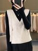 Nova Coleção de Outono colete de botões irregular colete de malha profundo V colete de lã tricotado feminino peça de outer wear entrega atacado