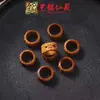 Anel de Corrida de Sândalo Coleção Anel, Acessórios Culturais, Escultura em Madeira, Anel de Dedo Pena Pixiu, Pulseira, Colar, Joias Manuais DIY