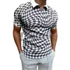 Polo de verano para hombre con cremallera, manga corta, estilo pata de gallo, camiseta deportiva raglán con estampado digital HD