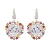 Pendientes de gota con forma de corazón de circonita micro pavimentada, de lujo accesible de alta gama, elegantes, para mujer, diseño geométrico de nicho, estilo europeo y americano