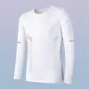 Nueva camiseta de manga larga para hombre 2026, top elástico de primavera y otoño, capa base holgada de peso pesado, camisa de manga corta para hombre