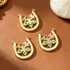 Colar de cartão de tarot quadrado transfronteiriço com pingentes de tartaruga marinha com gota de óleo, cabeça de carneiro, cabeça de touro, acessórios DIY, banhado a ouro real 18K
