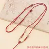 Collar Colgante de Joyería de Jade Natural Tejido a Mano Cordón Venta al por Mayor Cadena para Clavícula de Mujer Ajustable Cordón