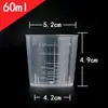 Vaso medidor de plástico de 20 ml, 30 ml, 50 ml y 100 ml con escala. Vaso medidor de laboratorio con escala.