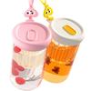 Caneca de Chá Floral Fofa de Grande Capacidade Caneca de Chá de Vidro Desenho Animado Caneca de Bebida Escritório Casa Portátil Copo de Dupla Utilização