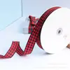 Fita Xadrez Fashion de 2,5cm com Padrão Quadriculado Xadrez Britânico Xadrez de Natal Laço de Xadrez Material para Embalagem de Presente