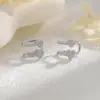 Arete Lateral de Corazón Brillante Atmosférico, Clip para Oreja de Doble Capa con Forma de Corazón Dulce y Elegante Estilo Coreano y Japonés, Sin Perforación