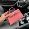 Bolsa Kelly Colorida Mais Vendida no Aliexpress, Bolsa de Mão Feminina Moda Europeia e Americana, Bolsa de Ombro Único Transversal de Alto Padrão para Mulheres