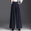 Moda Otoño/Invierno 2026 Nuevos Pantalones de Pierna Ancha Versátiles para Mujer Cintura Alta Adelgazantes Sueltos Caída Simple para el Trabajo Casual de Moda