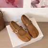 Nuevos zapatos Mary Jane de gamuza con puntera dividida y correa baja de corte bajo 2026 para mujer, estilo otoño