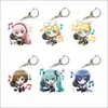 Llaveros de Hatsune Future Accesorios Acrílico Marca Canción de Patrulla Colgante de Espejo y Campana Adornos de Animación