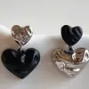 Pendientes de Corazón Negro de Contraste Dulces y Geniales para Mujer 2025 Nuevos Pendientes Únicos de Moda Lujo Accesible Pendientes de Gama Alta