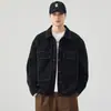 Nueva chaqueta de mezclilla de moda para hombre, estilo callejero americano, corte holgado, abrigo de mezclilla tipo workwear de pierna recta