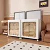 Caja de Almacenamiento Plegable Engrosada de Gran Capacidad, Caja de Almacenamiento Transparente con Ruedas, Organizador de Ropa y Colchas para Dormitorio, a Prueba de Polvo y Humedad