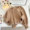 Novo Conjunto Infantil Outono e Inverno Gola Alta Veludo Dupla Face Estilo Coreano Casaco Acolchoado e Calça para Meninos e Meninas Conjunto de Duas Peças