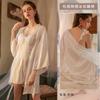 3051 Yiying talla grande verano seda de hielo encaje camisón tirantes pijama sexy para mujer verano estilo puro deseo con almohadilla en el pecho