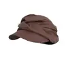 Gorra Octogonal de Lino Estilo Japonés para Mujer, Boina Transpirable de Otoño, Adelgazante, Atuendo de Viaje para Sichuan, Sombrero Marrón