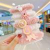 Marrón leche felpa infantil banda de goma bolas para niñas cabeza no duele pelo elástico buena niña dulce tocado accesorios para el cabello anillo para el pelo