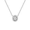 Colar de Diamante Branco de Ovo de Pombo Selado para Mulheres Prata 925 Hw Mesmo Estilo Pingente Oval de Diamante Completo Colar Acessórios para Mulheres