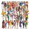 50 Pegatinas Transparentes Nuevas de Mascotas Pop para Niñas, Ropa de Moda, Decoración para Manual de Bricolaje para Niñas, Pegatinas Impermeables