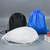 Bolsa de armazenamento pode ser carregada no ombro, bolsa com cordão duplo, tecido não tecido espessado, bolsa mochila costurada, bolsa de presente para boneca personalizada