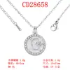Colgante de Cobre con Incrustaciones de Diamante Microincrustado en Forma de Corazón, Luna y Estrella, Estilo Nuevo Transfronterizo, Collar Versátil de Moda con Trébol de Cuatro Hojas, Estrella Solar, Estrella Redonda