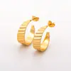 Pendientes Europeos y Americanos de Moda Nuevos Tendencia Diseño de Nicho Encaje Calado Versión Ancha Pendientes en Forma de C Pendientes Retro Joyería