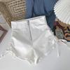 Pantalones anchos de corte A con cintura alta y cremallera para mujer, estilo coreano, pantalones cortos casuales de color sólido que combinan con todo, otoño 2020