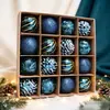 Decoração de Natal 6cm Bola Galvanizada Bola de Plástico Bola de Natal Pintada em Formato Especial Conjunto Pingente de Árvore de Natal Bola Decorativa