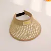 Chapéu de Sol de Verão Novo Chenjing Kidsren com Aba Larga Trançado para Menino Proteção Solar para Praia à Beira-Mar Chapéu de Sol Feminino com Topo Aberto