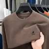 Sudadera Nueva de Otoño 2026 para Hombre, Moda Casual Versátil para Edad Media, Cuello Semi Alto, Logo de Caballo Bordado, Sudadera Básica para Hombre
