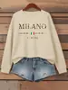 Moletom Feminino Estampa de Leopardo Design Italiano de Milão Gola Redonda Roupas Largas Multicor Suéter Pulôver Casual