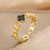 Anillo Exquisito Super Brillante de Circonita para Niñas, Lujo Accesible y Anillo de Apertura Ajustable de Gama Alta, Baño de Oro Real Simple