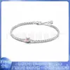 Pulsera de Cobre Blanco Plateado S925 Pandora, Cuentas, Accesorios DIY, Pulsera de Amor, Pulsera de Diamante Rosa