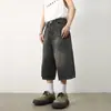 Shorts de Mezclilla para Hombre Verano Estilo Japonés Retro Ins Marca de Moda Pantalones Cortos Sueltos Moda para Hombres y Mujeres Pantalones de Pierna Ancha Personalizados