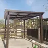 Treliça de Uva em Liga de Alumínio Pérgola com Textura de Madeira Anti-corrosão Suporte de Flores Corredor Longo Rack para Trepadeiras Pátio de Vila Prateleira Externa Quiosque