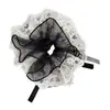Diadema de Malla con Lunares y Encaje Estilo Coreano, Cintura Pequeña, Lazo de Cinta Floral, Cuerda para Moño de Cabello, Goma para el Pelo