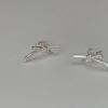 Pendientes Fan Zhiqiao de plata de ley 925 con lazo, estilo coreano, de Corea del Sur, sencillos y elegantes, con estilo que combina con todo.
