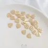 Zirconita Micro-Pavimentada Chapado en Oro de 14K Electrochapado 26 Letras Etiqueta de Corazón de Durazno DIY Pulsera Collar Colgante Joyería Colgante