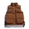 Chaleco de Trabajo Retro Japonés Cuello Mao Algodón para Hombre Otoño e Invierno Chaqueta sin Mangas Gruesa Chaleco Cálido Moderno Casual