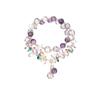 Novo Bracelete Feminino Doce Floral Estilo Coreano, Elegante Bracelete de Cristal Morango de Cristal, Fresco de Camada Dupla em Estoque