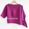 Série Plissada Estilo Miyake Japonês e Coreano Manga Curta Feminino Estilo Urbano Slim Fit Top Alta Qualidade Tt Meia Manga