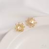 Paquete de cobre 14K que preserva el color, oro real, tapa de cuenta con núcleo de flor, soporte de flor, horquilla hecha a mano DIY, accesorios de material para flores envueltas